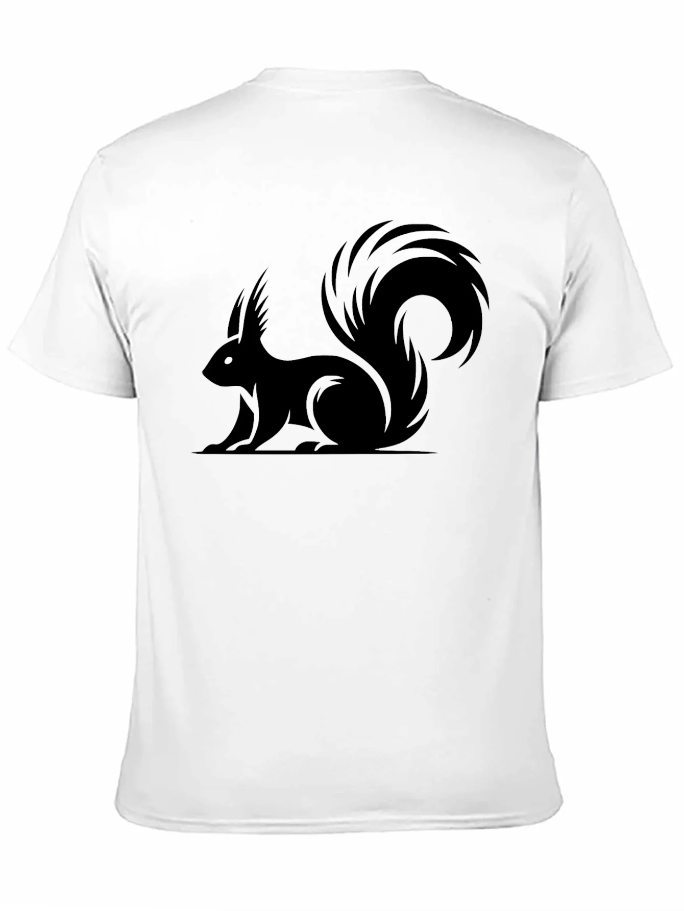 Squirrel Graphic Tee - Black Cotton Casual