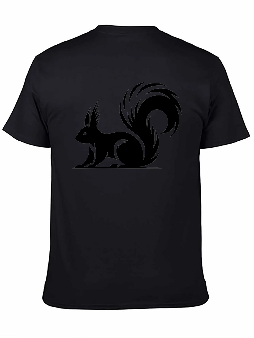 Squirrel Graphic Tee - Black Cotton Casual