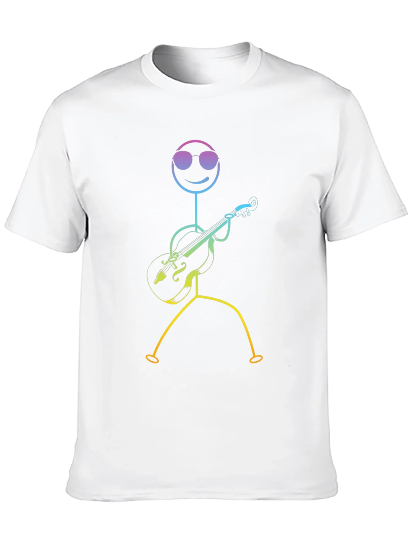 Cool Stick Figure Musician Black T-Shirt