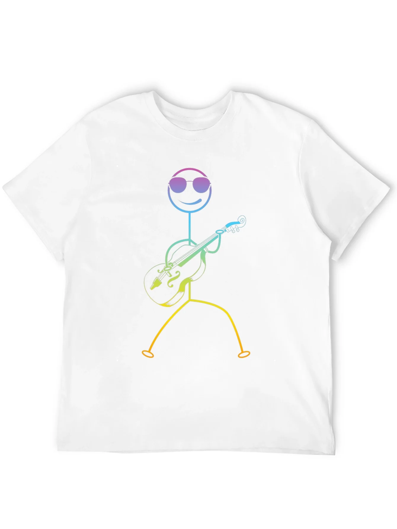 Cool Stick Figure Musician Black T-Shirt