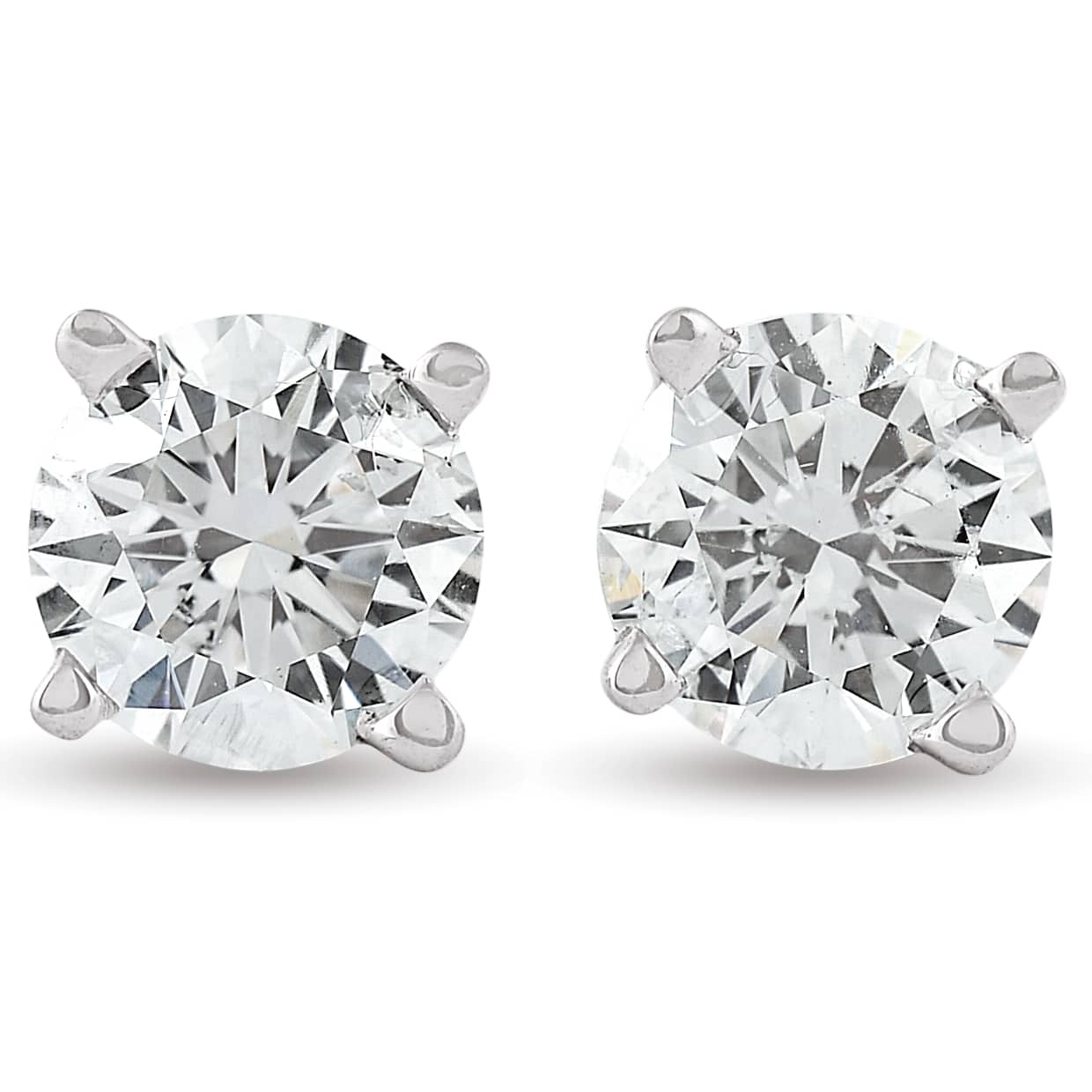 3/4ct Round Diamond Studs 14K White Gold
