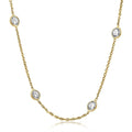 4Ct Diamonds By The Yard Necklace 14K Yellow Gold Lab Grown Station Pendant