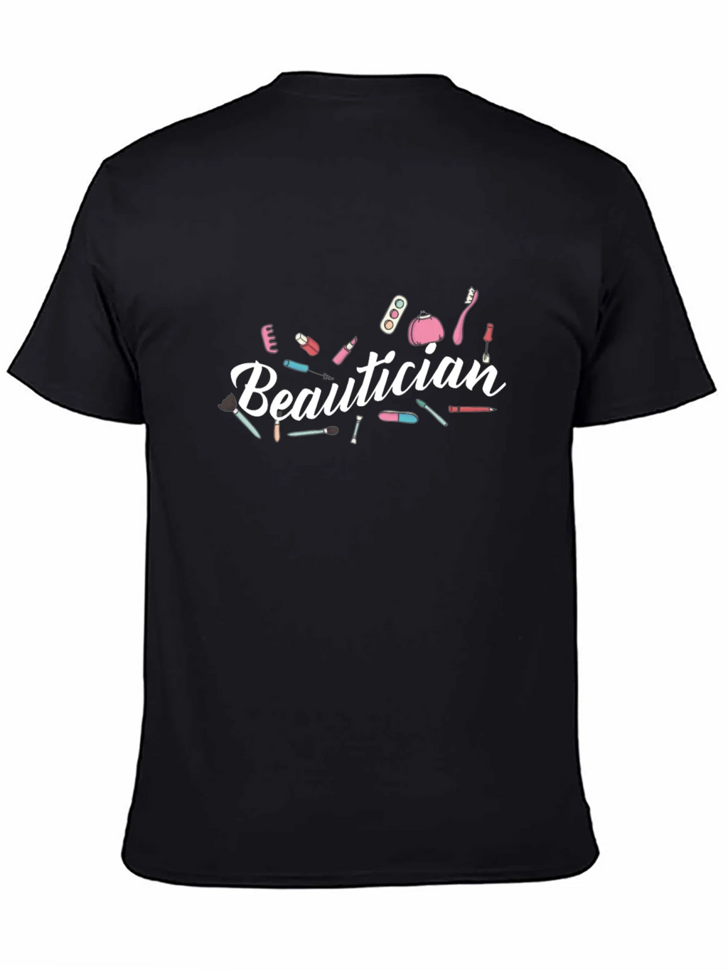 Beautician Graphic Print Black T-Shirt