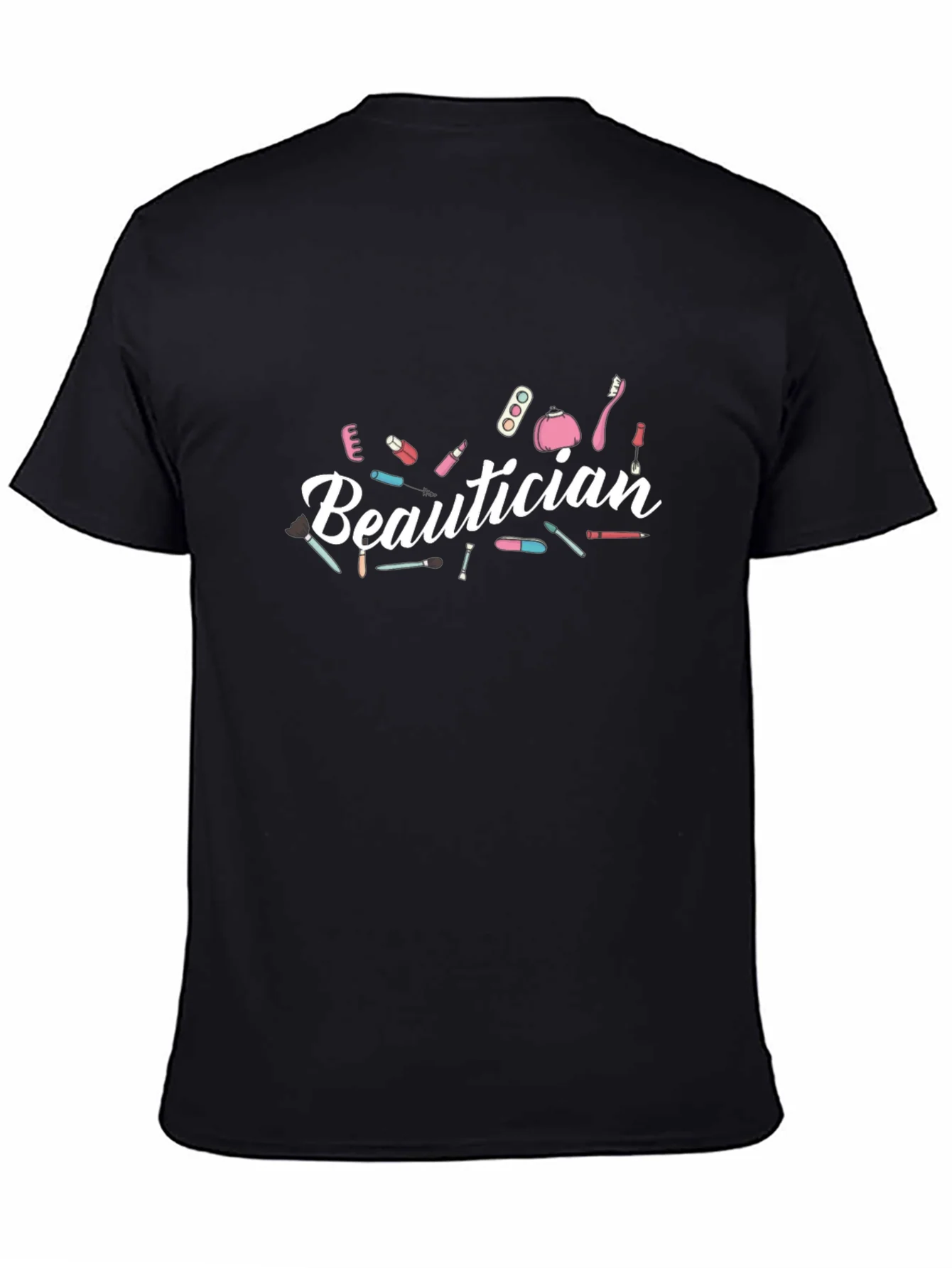 Beautician Graphic Print Black T-Shirt