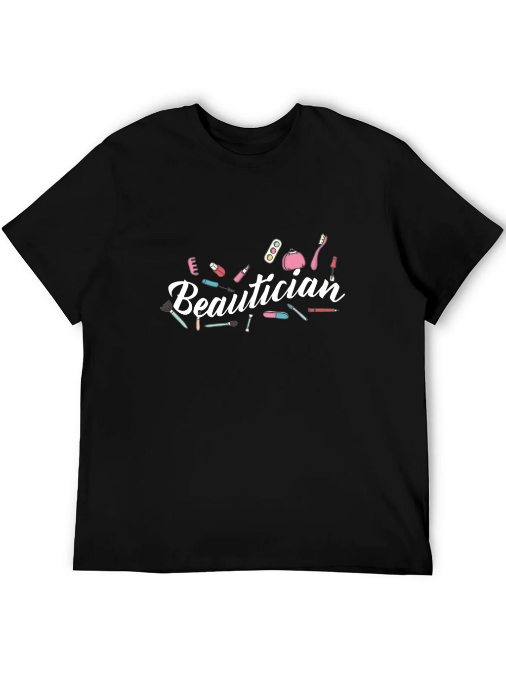 Beautician Graphic Print Black T-Shirt