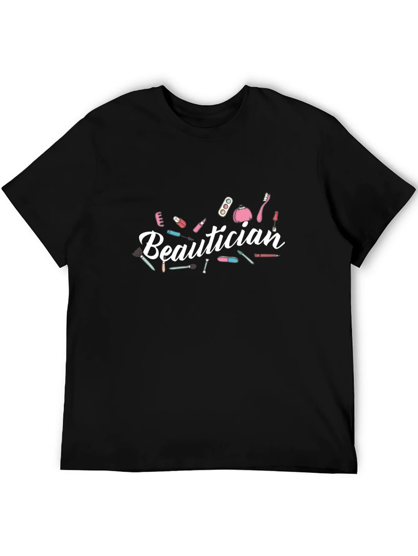 Beautician Graphic Print Black T-Shirt