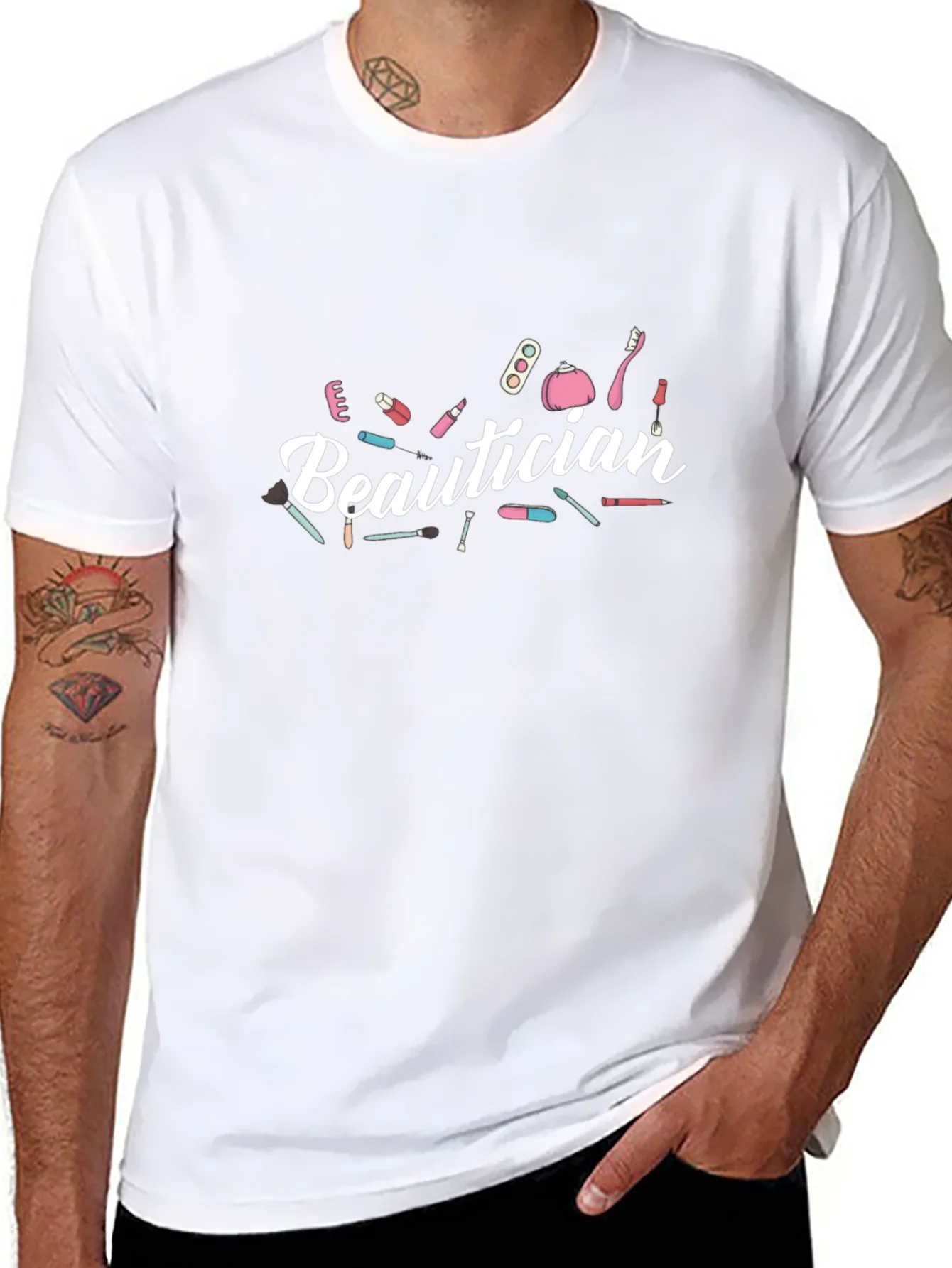 Beautician Graphic Print Black T-Shirt