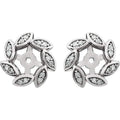 14Kt White 1/10 Ctw Diamond Earring Jackets (up to 4mm)