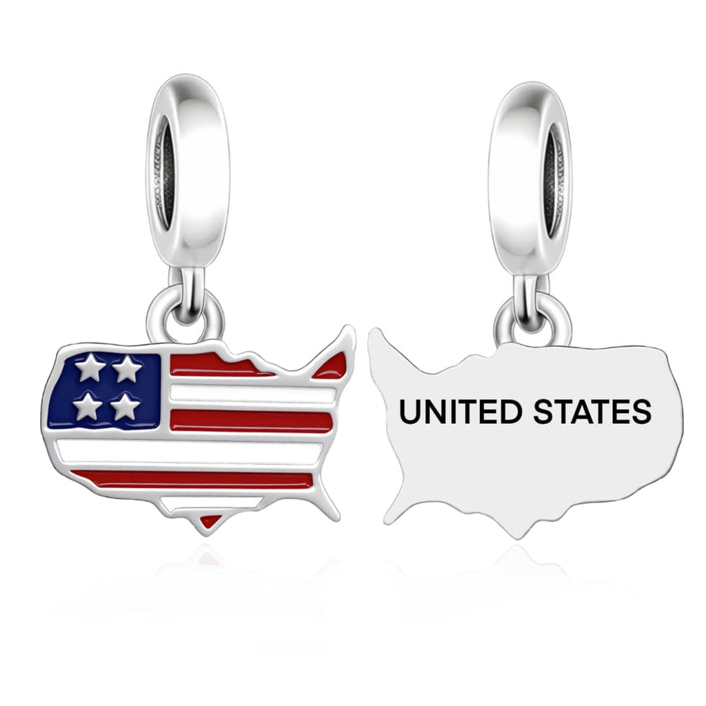 United States Map Flag Dangle Charm
