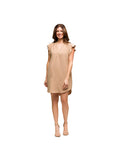 24seven Comfort Apparel Maternity V Neck Cap Sleeve Knee Length Pocket Dress