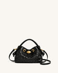 Yara Soft Woven Top Handle Crossbody Bag - Black