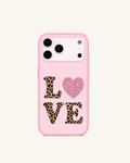 Leopard Love Heart Phone Case – Pink