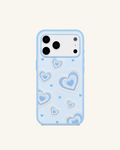 Pearl Heart Pattern Phone Case – Blue
