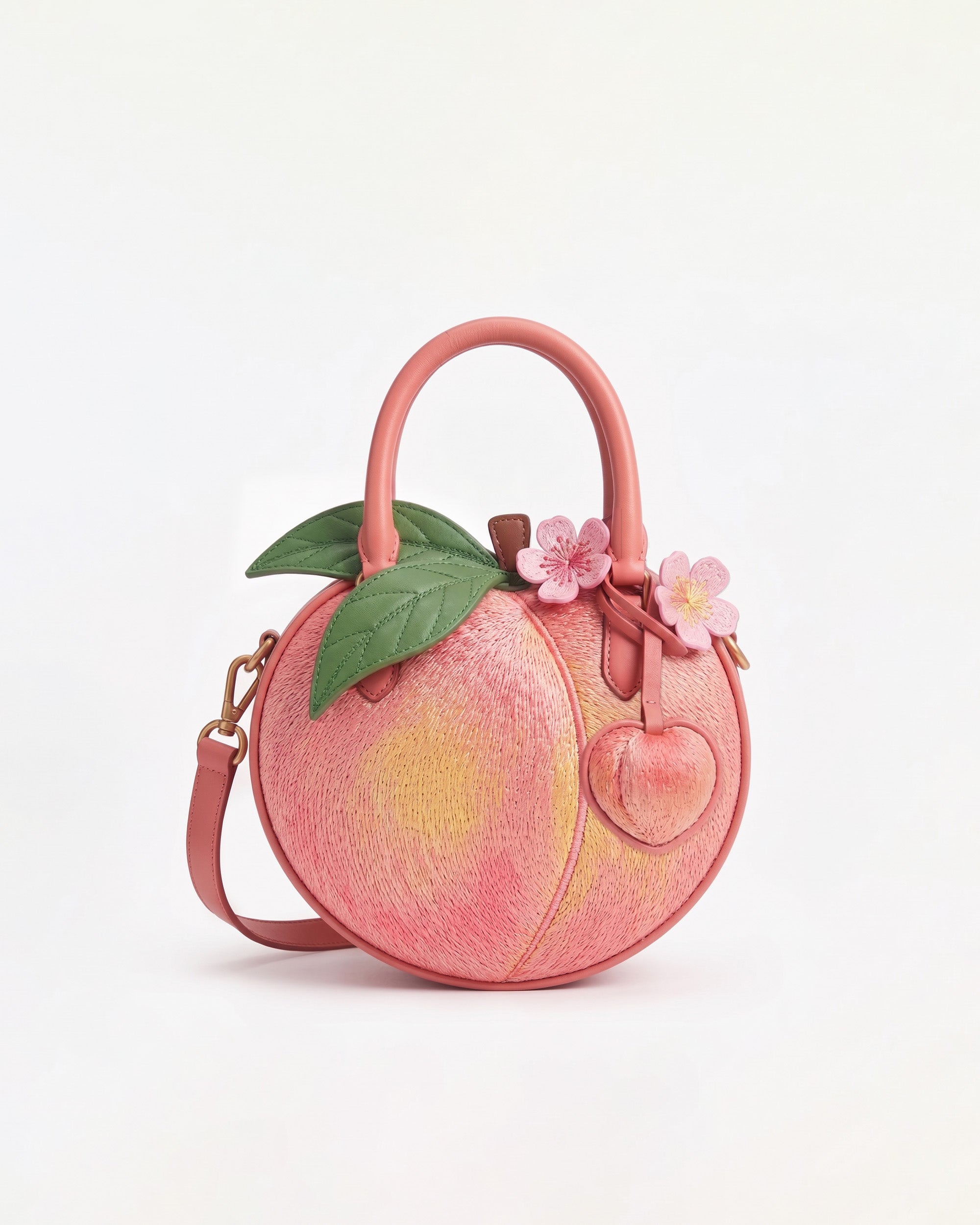 Peach Shaped Crossbody Bag - Pink