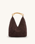 Orla Woven Hobo Bag - Dark Brown