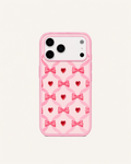 Pink Bow And Heart Phone Case – Pink