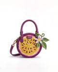 Passion Fruit Embroidered Crossbody Bag - Purple