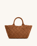 Orla Faux Suede Tote Bag - Caramel Brown