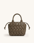 Orla Woven Mini Tote Bag - Olive