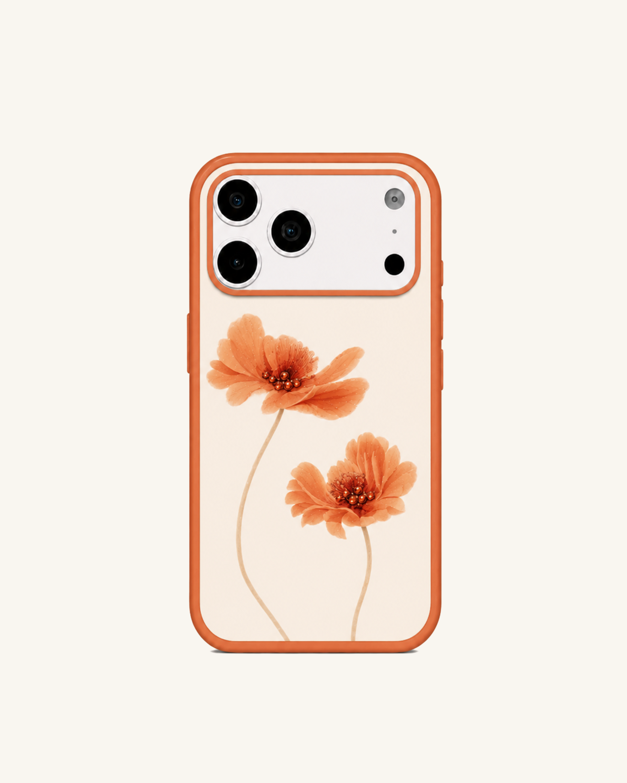 Orange Floral Print Phone Case – Orange