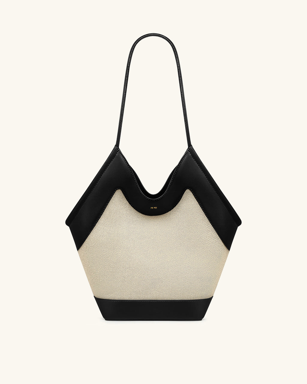 Maribel Panel Tote Bag - Black Canvas