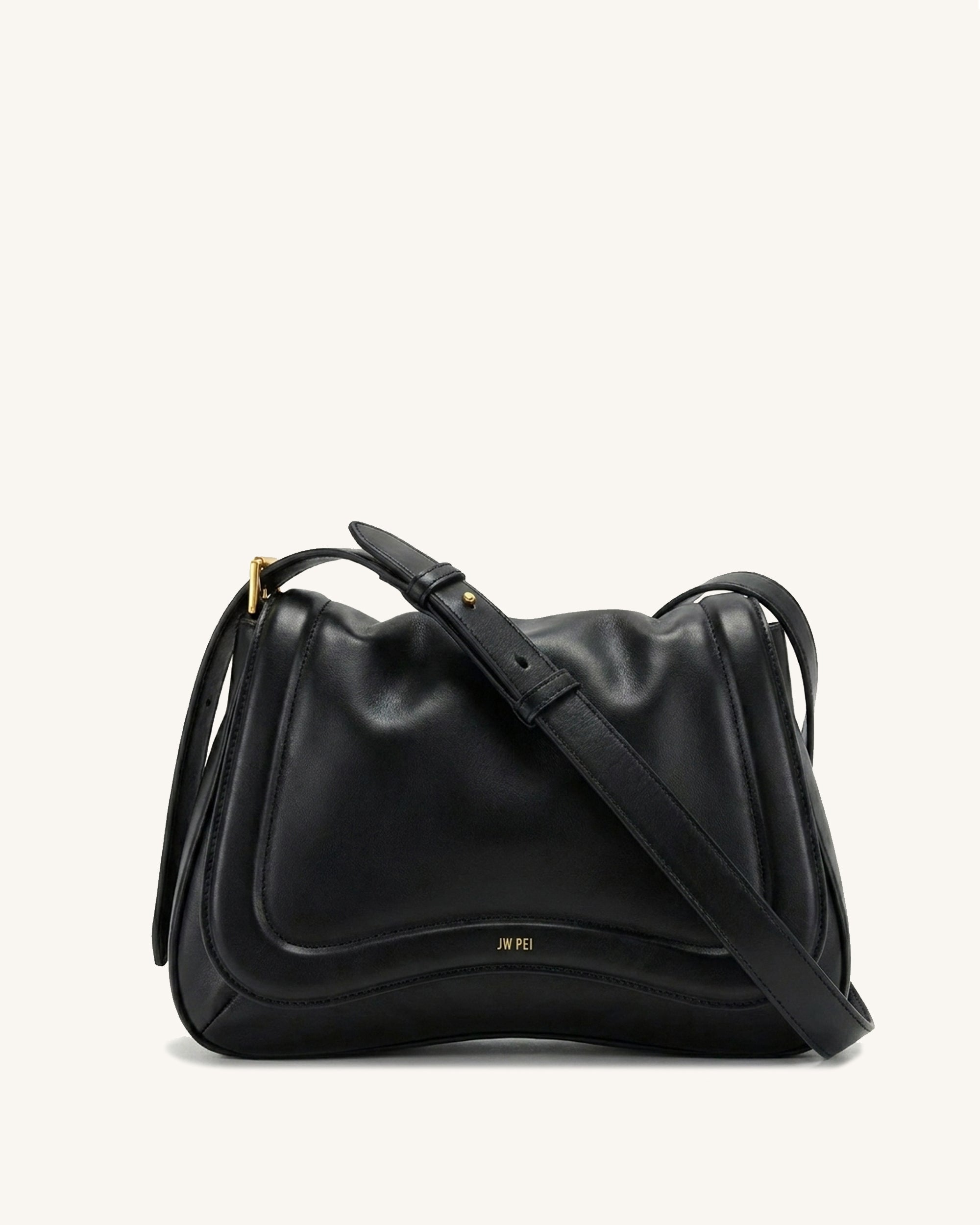 Joy Soft Flap Crossbody Bag - Black