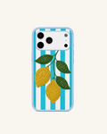 Lemon Stripe Phone Case – Blue