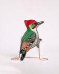 Embroidered Woodpecker Crossbody Bag - Green