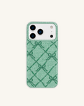 Rhinestone Bow Grid Phone Case – Green