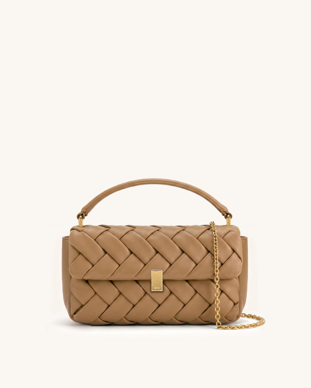 Orla Woven Flap Crossbody Bag - Camel