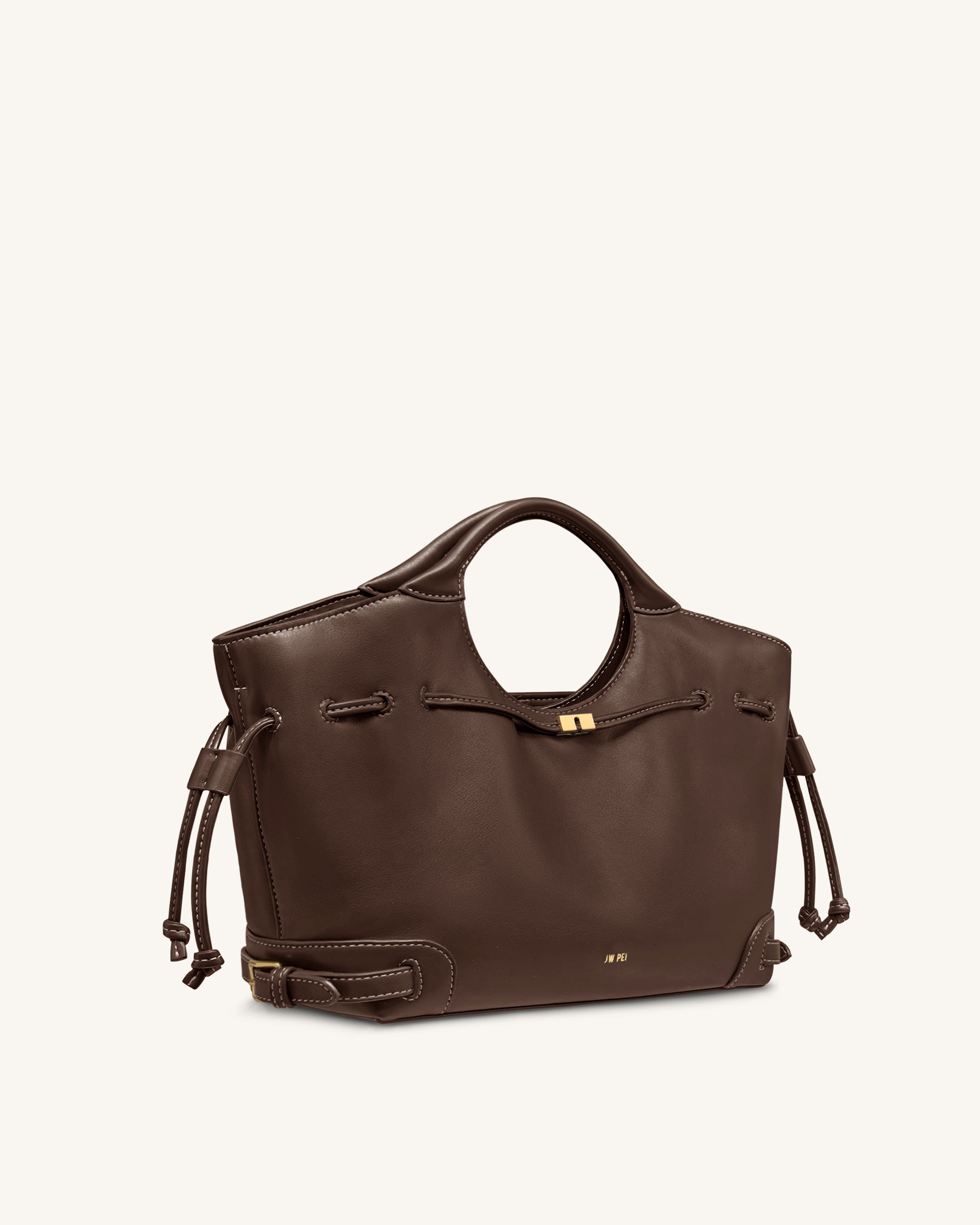 Virelle Drawstring Tote Bag - Brown