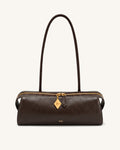 Thea Geo Charm Shoulder Bag - Dark Brown