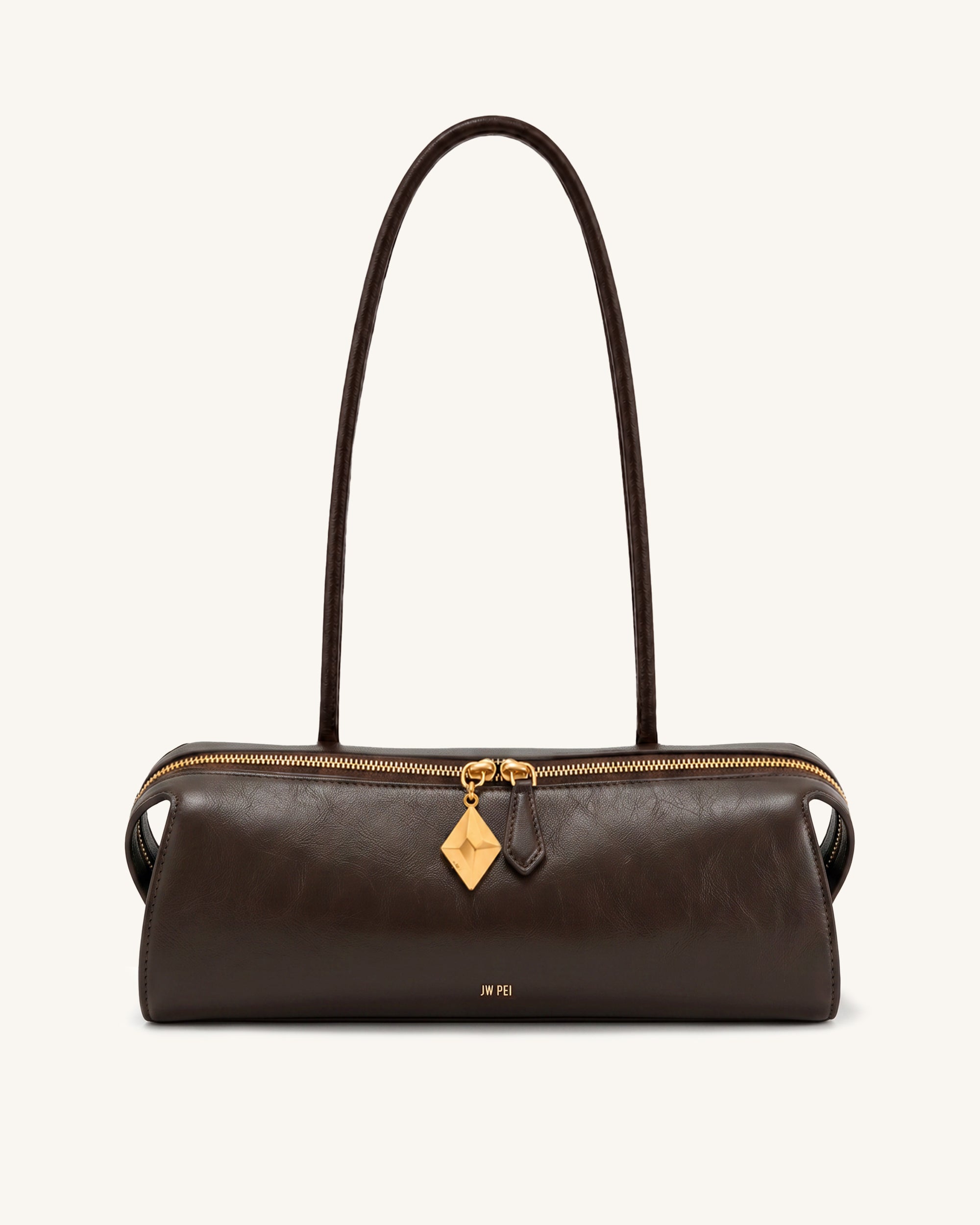 Thea Geo Charm Shoulder Bag - Dark Brown