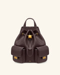 Avery Pebbled Drawstring Utility Backpack – Dark Brown