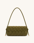 Orla Faux Suede Knotted Shoulder Bag - Green