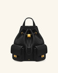 Avery Pebbled Drawstring Utility Backpack – Black