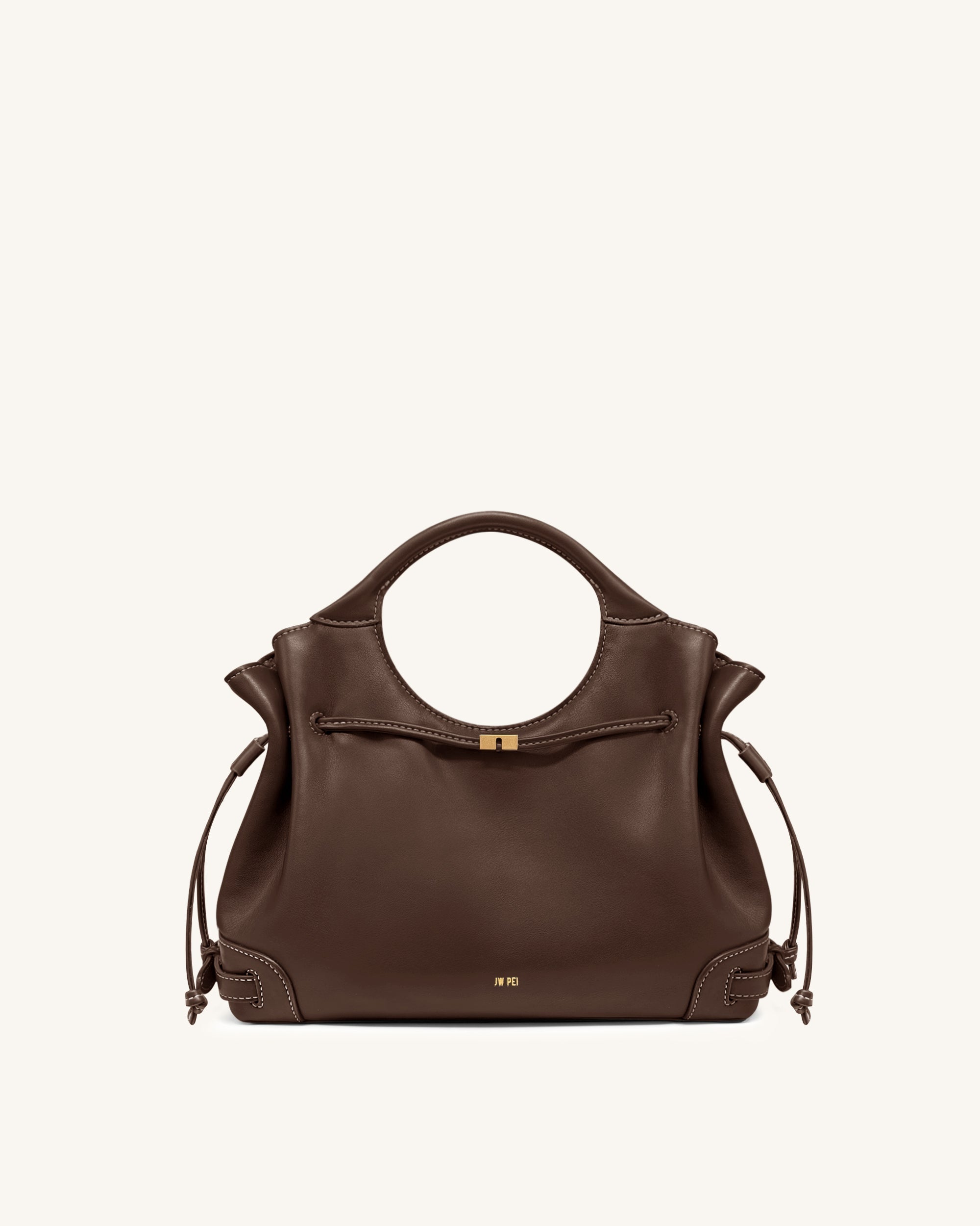 Virelle Drawstring Tote Bag - Brown