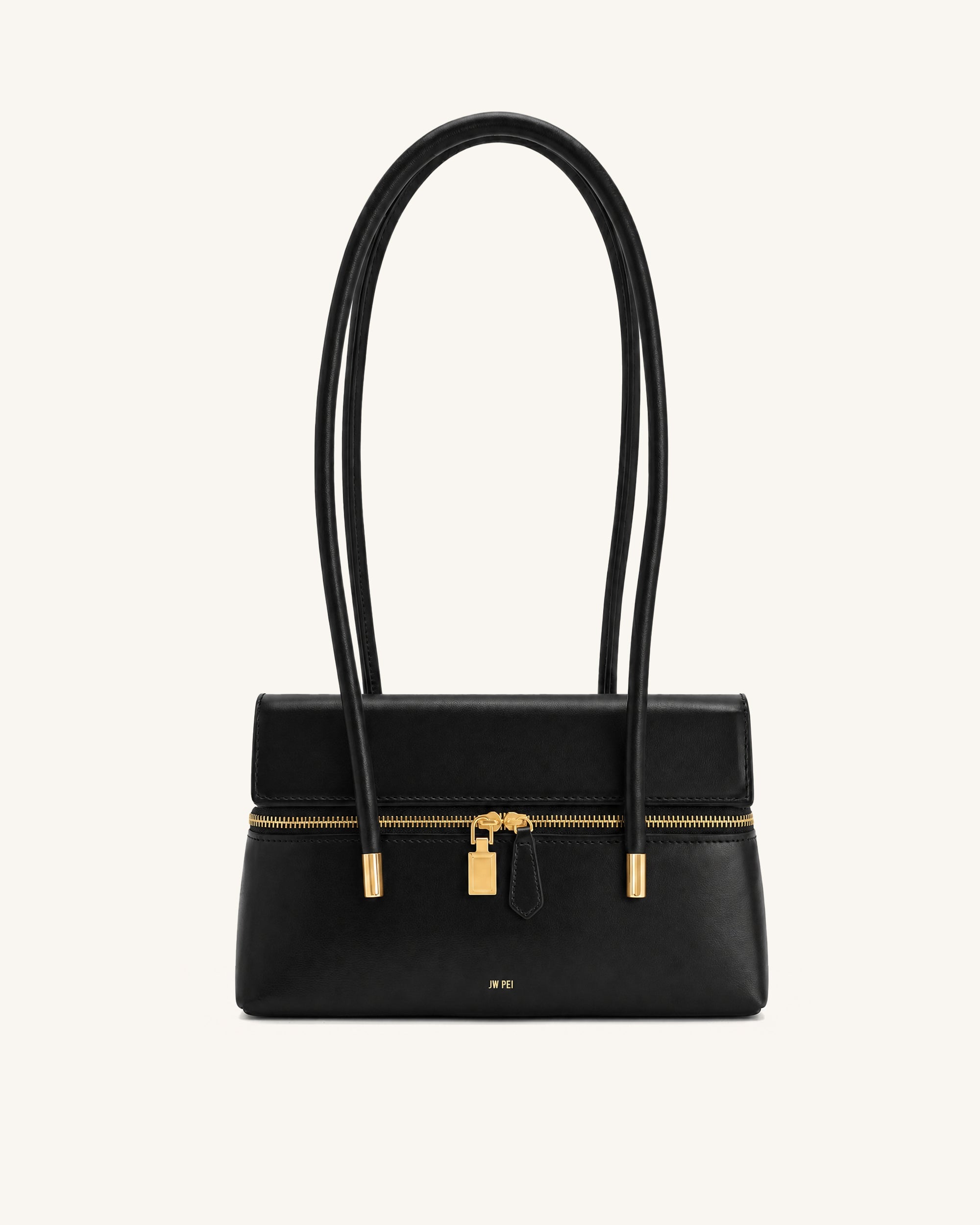 Thea Double-Strap Shoulder Bag - Black