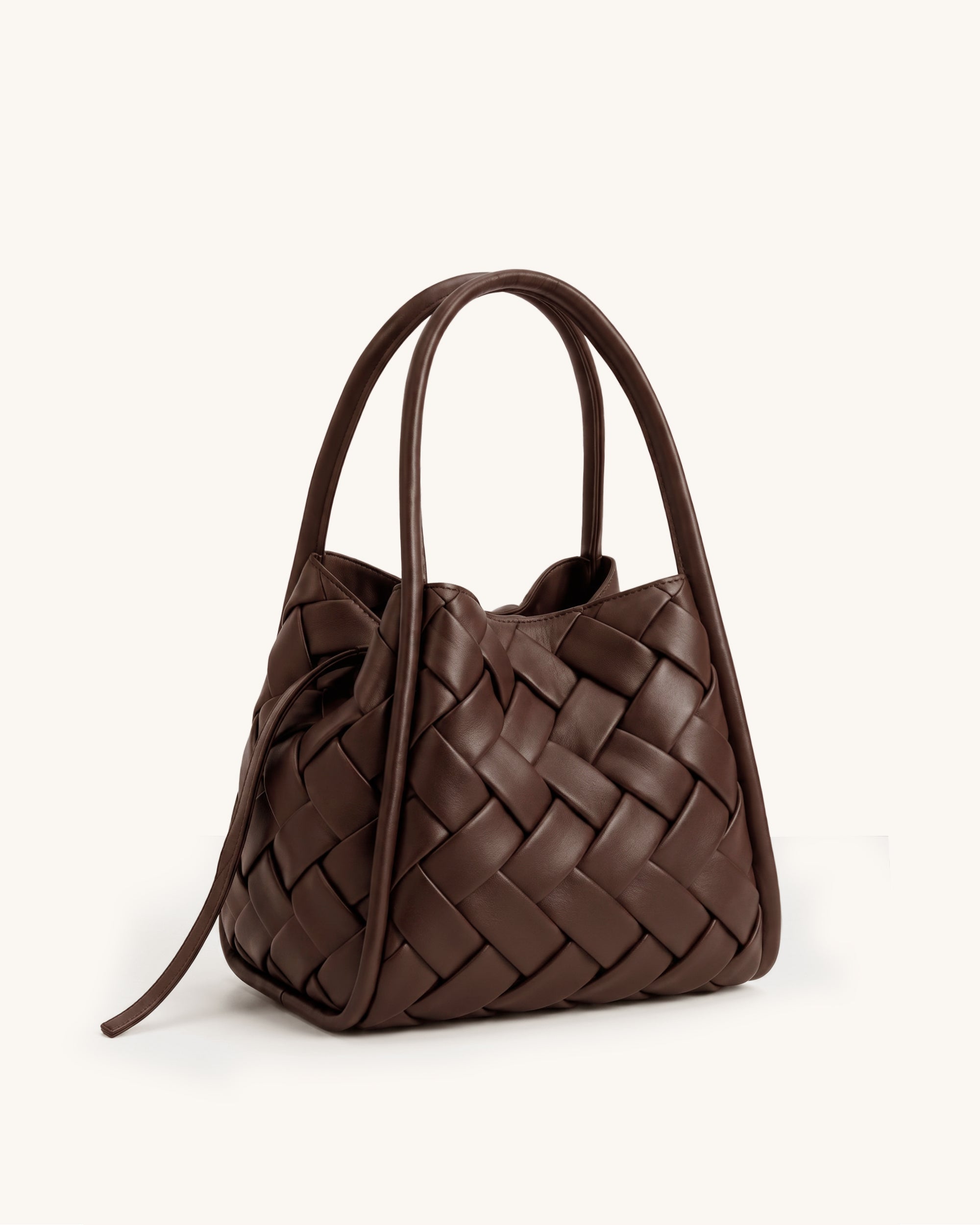 Orla Woven Soft Tote Bag - Dark Brown