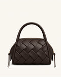 Orla Woven Bowler Bag - Dark Brown