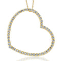 2 1/4Ct Heart Shaped Diamond Pendant White or Yellow Gold Necklace Lab Grown