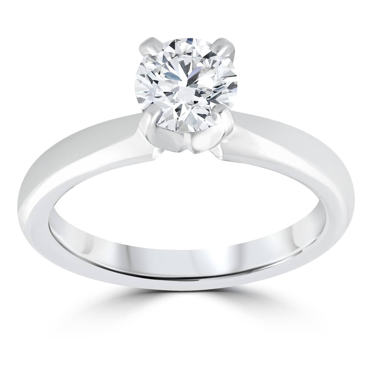 1 ct Diamond Solitaire Round Brilliant Cut Natural Real 14k White Gold sz7 Size: 7