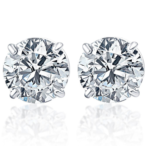 .33Ct Round Brilliant Cut Natural Quality VS2-SI1 Diamond Stud Earrings in 14K Gold Basket Setting