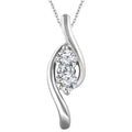 Forever Us Two Stone Diamond Pendant 3/8 Carat 10K White Gold & 18" Chain