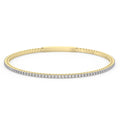 1Ct Diamond Flexible Oval Bangle Women's Bracelet 14k Yellow Gold Lab Grown Size: 6.75