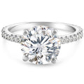 Certified 4 1/4Ct Diamond Engagement Ring 14k Gold Lab Grown With Sidestones