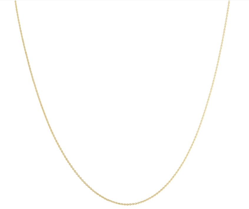 14k Yellow Gold 0.7 millimeters Cable Necklace (18 inches)