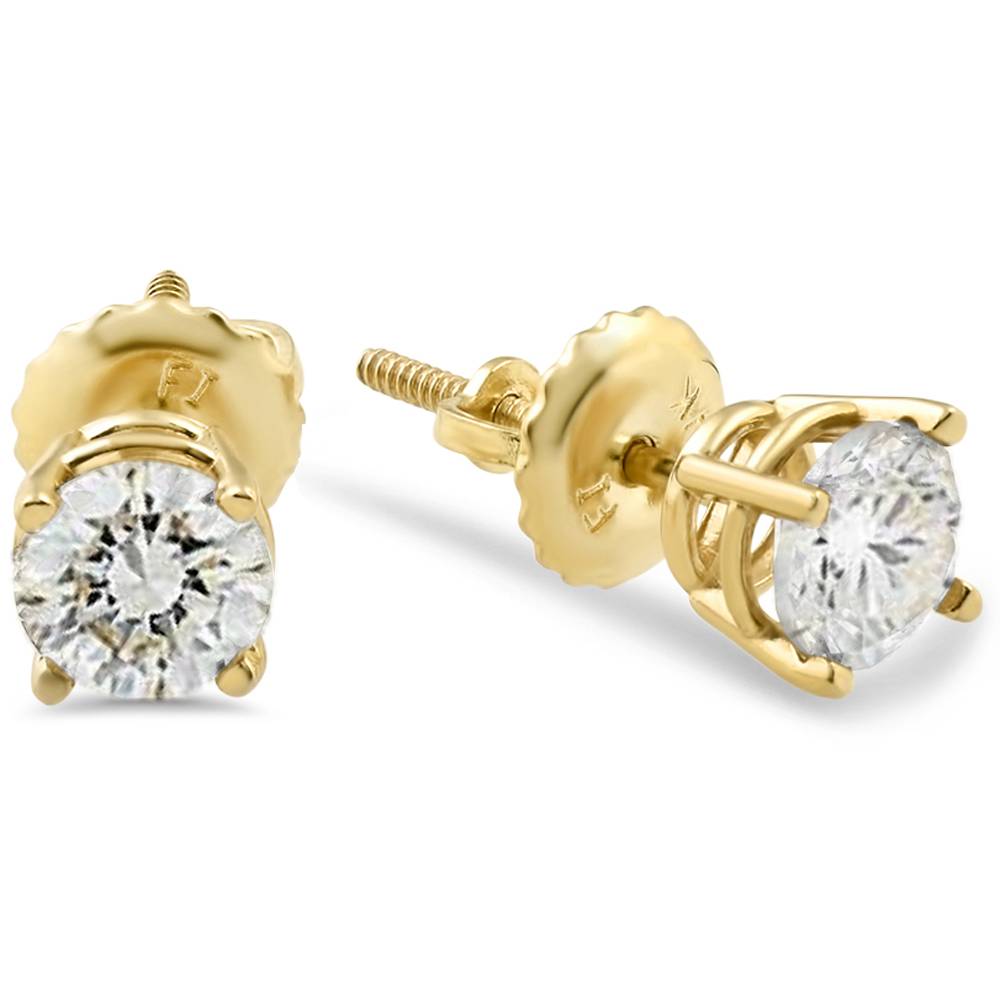5/8ct Diamond Screw Back Studs 14K Yellow Gold