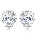 Certified 6Ct TW Heart Shape Diamond Studs 14k White Gold Lab Grown