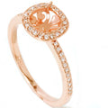 1/3ct Diamond Engagement Halo Ring 14K Rose Gold Setting Size Selectable